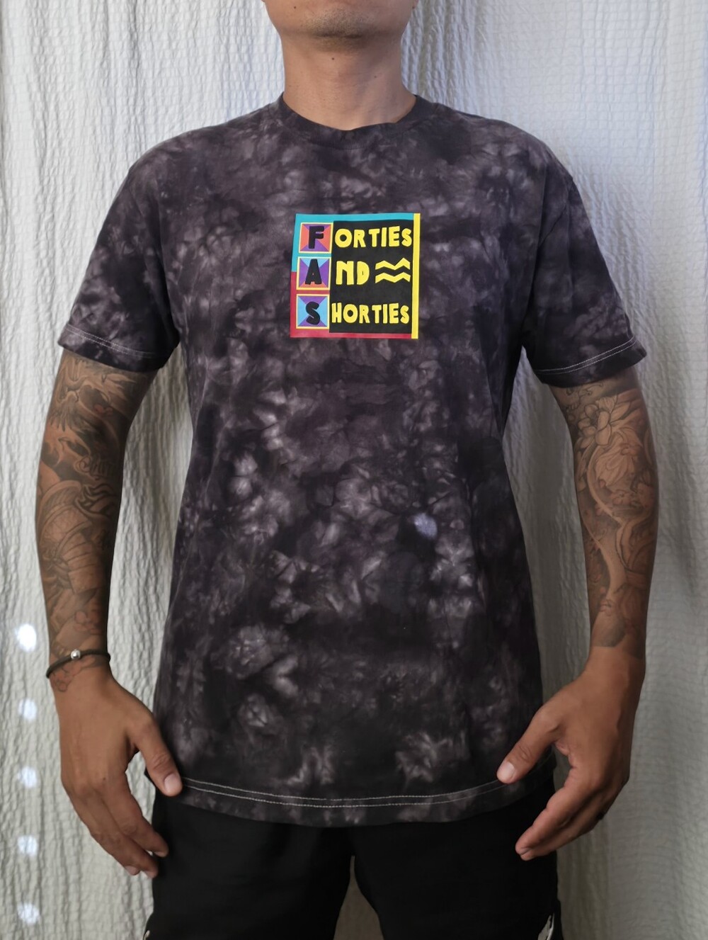 Forties And Shorties black Tie-Dye Medium